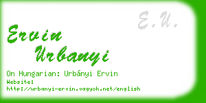 ervin urbanyi business card