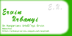 ervin urbanyi business card